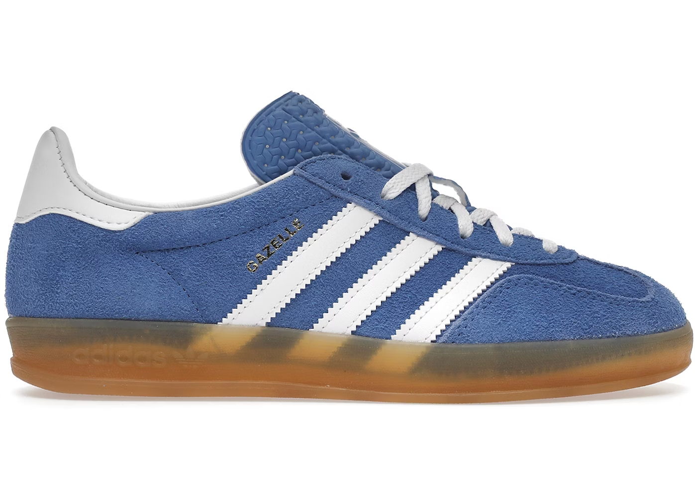 Adidas Gazelle Indoor Blue Fusion Gum, den perfekte sneaker.
set fra siden