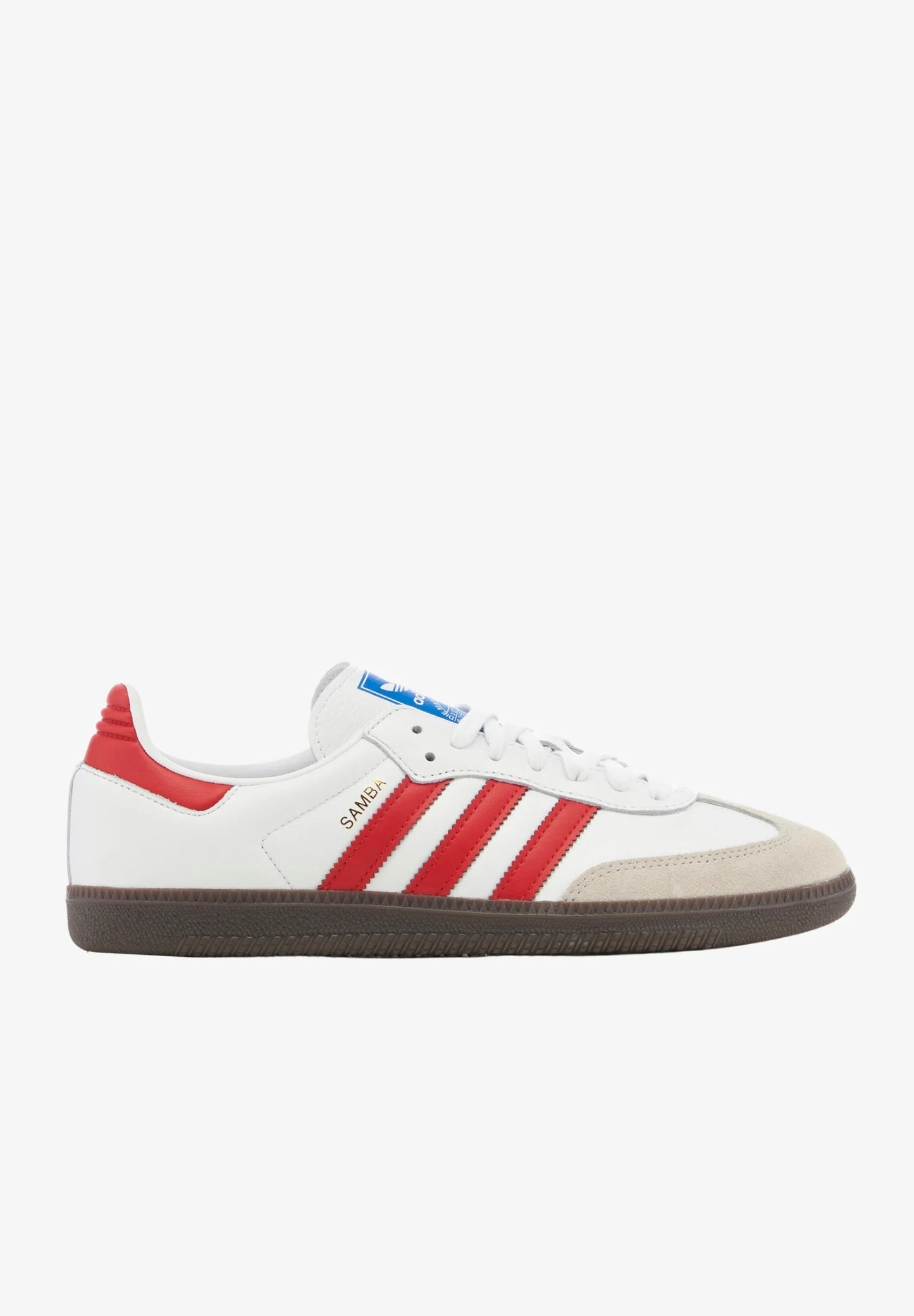 Adidas Samba OG White better scarlet
Shop dit næste par Adidas Samba her hos os. Samba er den perfekte kvalitets sko, med sin yderst gode komfort er det den perfekte sneaker til alle. Køb dem lige her
side view