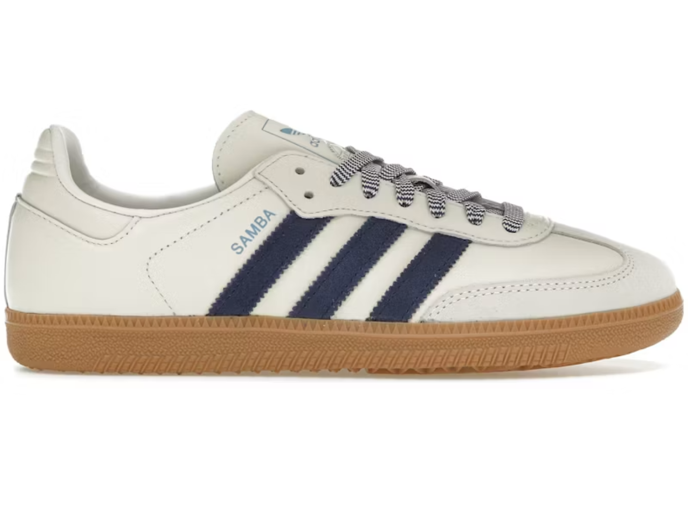 Samba Og Off White Dark Blue
En meget eksklusiv sneaker fra adidas, Denne sneaker er det ultimative valg til en hver sneaker elsker. Få adidas samba og off white dark blue idag.
Set fra siden